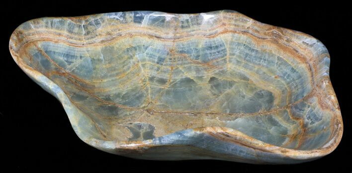 Carved, Blue Calcite Bowl - Argentina #63241